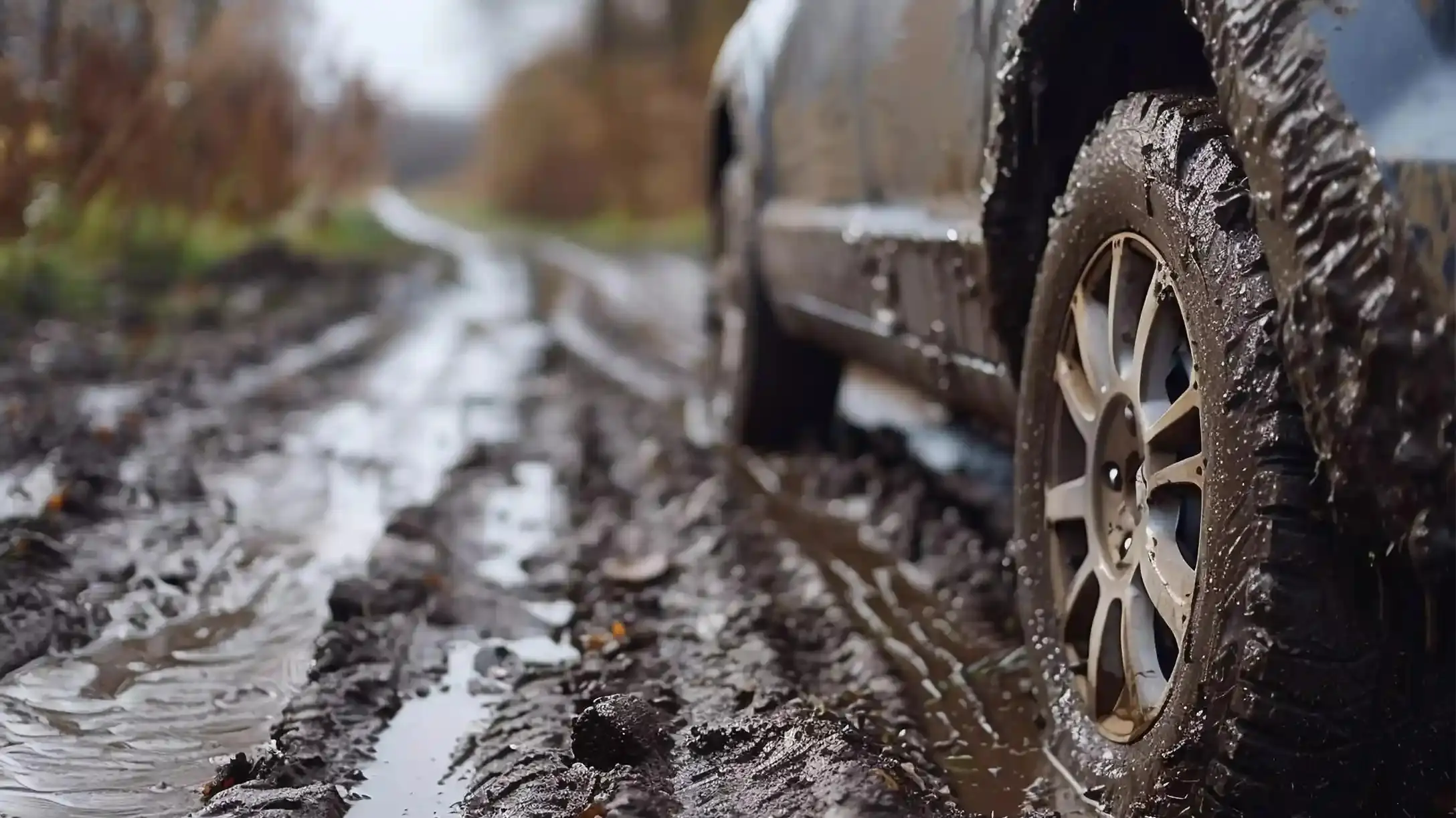 Neumático de una vehículo todoterreno con tracción 4x4 